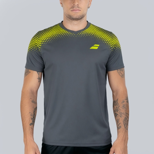 Men's Tennis Shirts Babolat Aero TShirt  Grey/Aero 2MS26011W3027